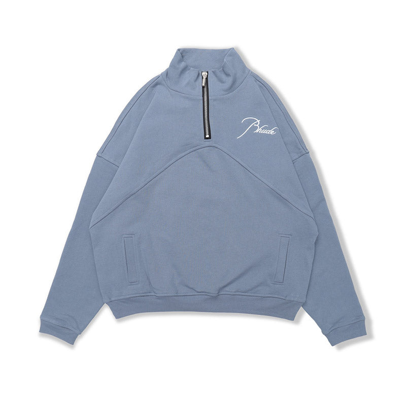 RHUDE embroidered slogan logo sweatshirts