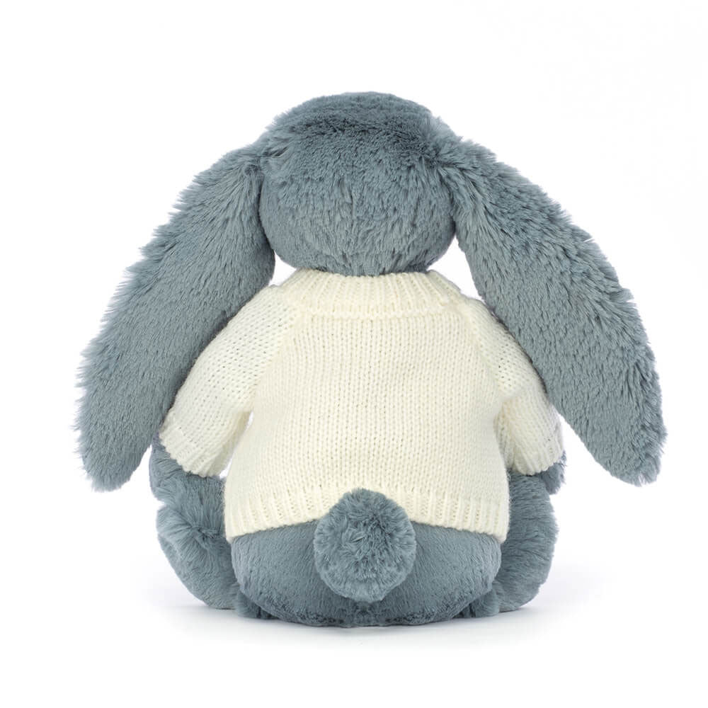 Blossom Dusky Blue Bunny with Personalised Cream Jumper