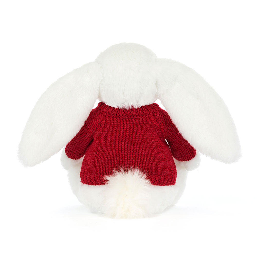 Bashful Luxe Bunny Luna with Personalised Red Jumper