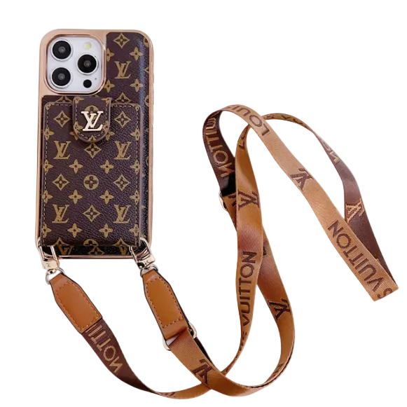 Luxury Louis V Case with Strap for iPhone 13-18 Pro & Pro Max