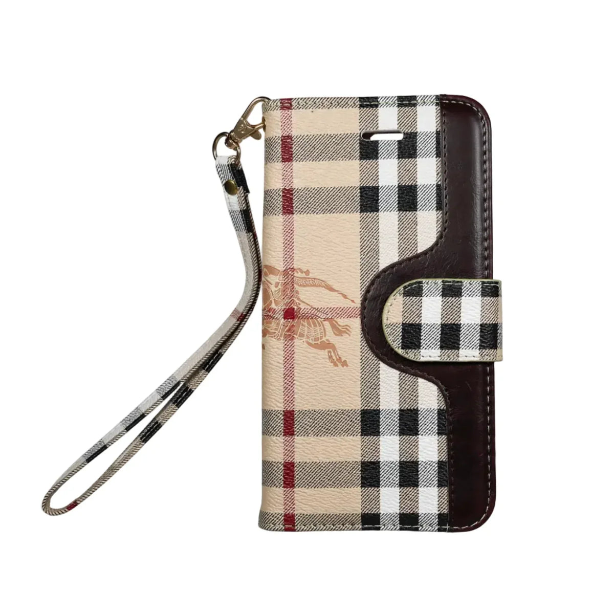 Burberry Phone Case Wallet Style for iPhone 12-18 Pro & Pro Max