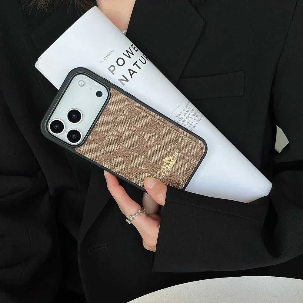 Luxury Case Modern Heritage Card Holder for iPhone 12-18 Pro & Pro Max