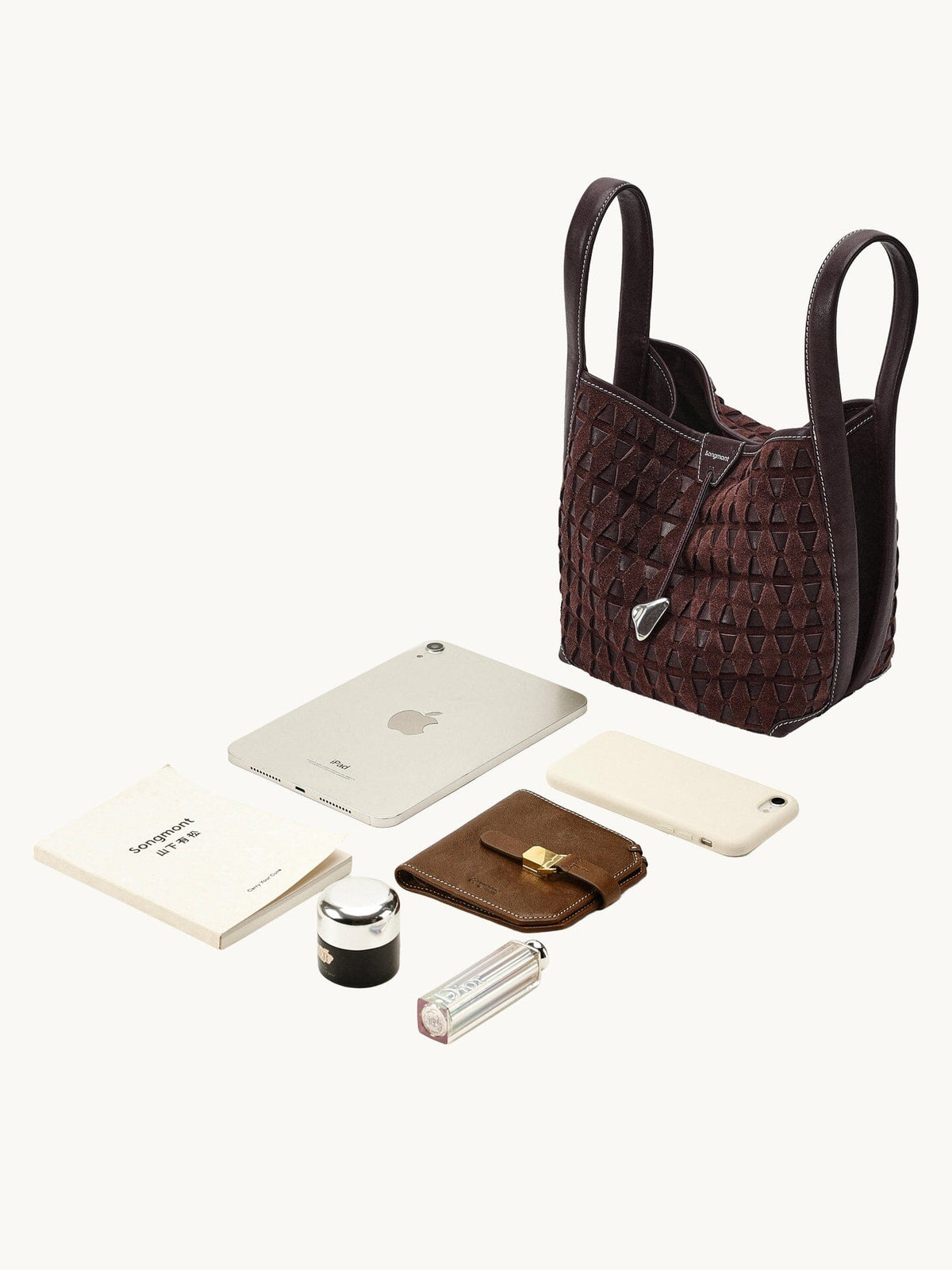 Small Lattice Bucket Bag