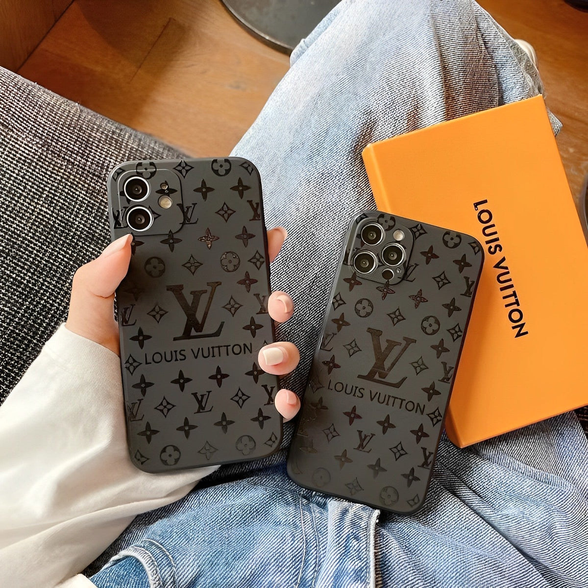 Premium Monogram Leather Case for iPhone 12-18 Pro & Pro Max