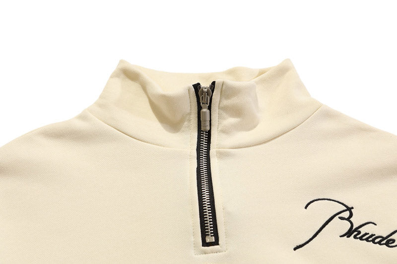 RHUDE embroidered slogan logo sweatshirts
