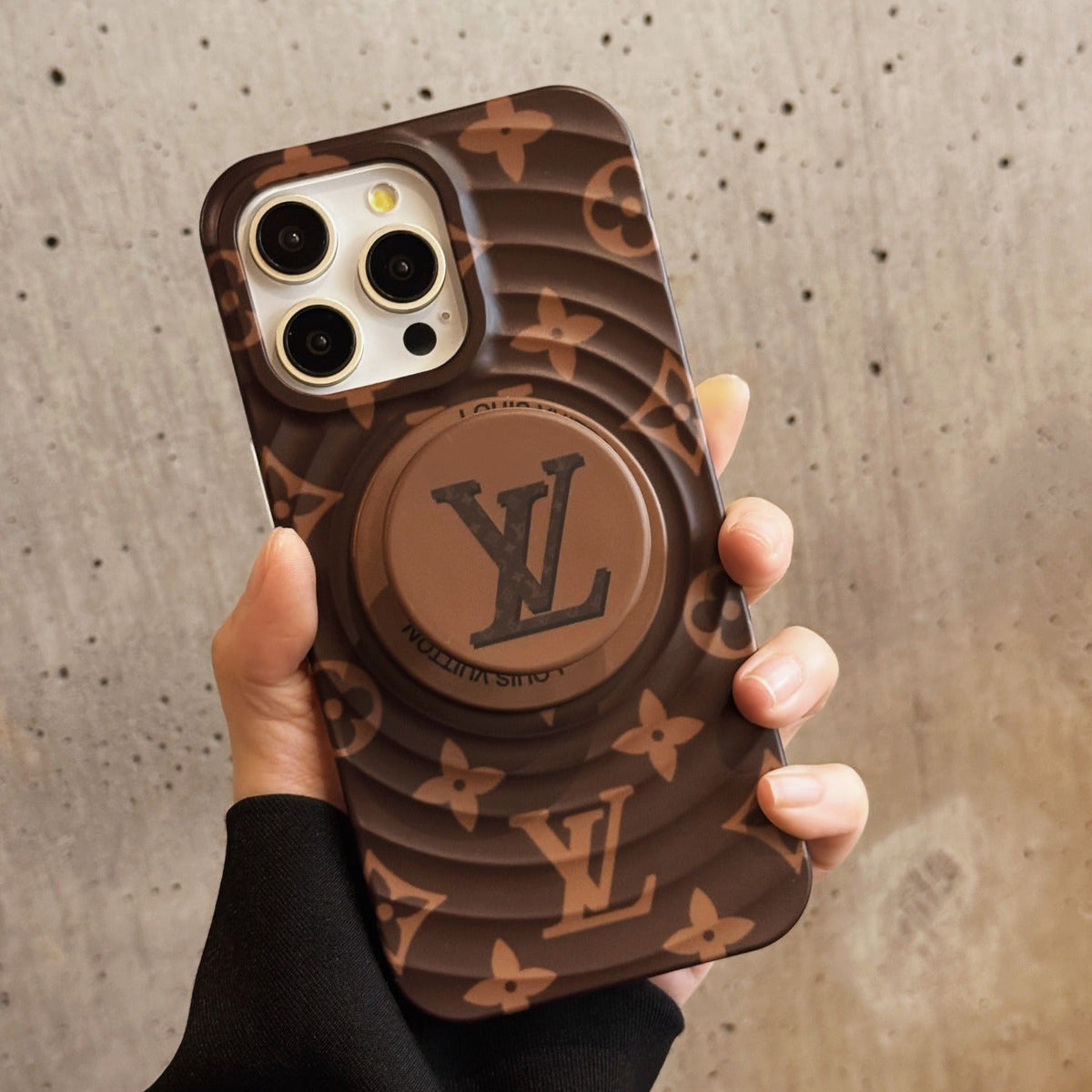 LV Ring Stand Case: Sleek Style for Your iPhone 13-18 Pro & Pro Max