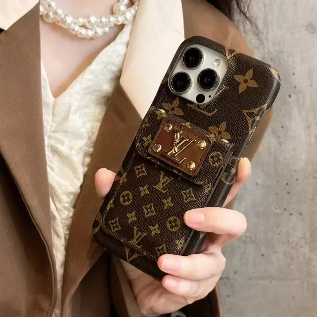 Luxury Card Holder Classic Ophidia Leather Case for iPhone 13-18 Pro & Pro Max