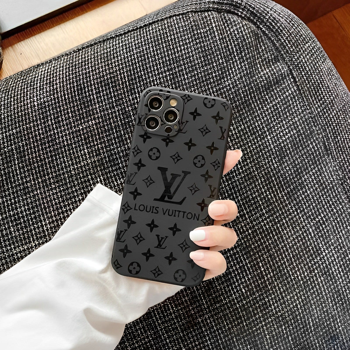 Premium Monogram Leather Case for iPhone 12-18 Pro & Pro Max