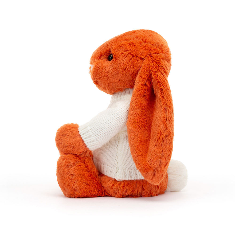 Bashful Tangerine Bunny with Personalised Cream Jumper