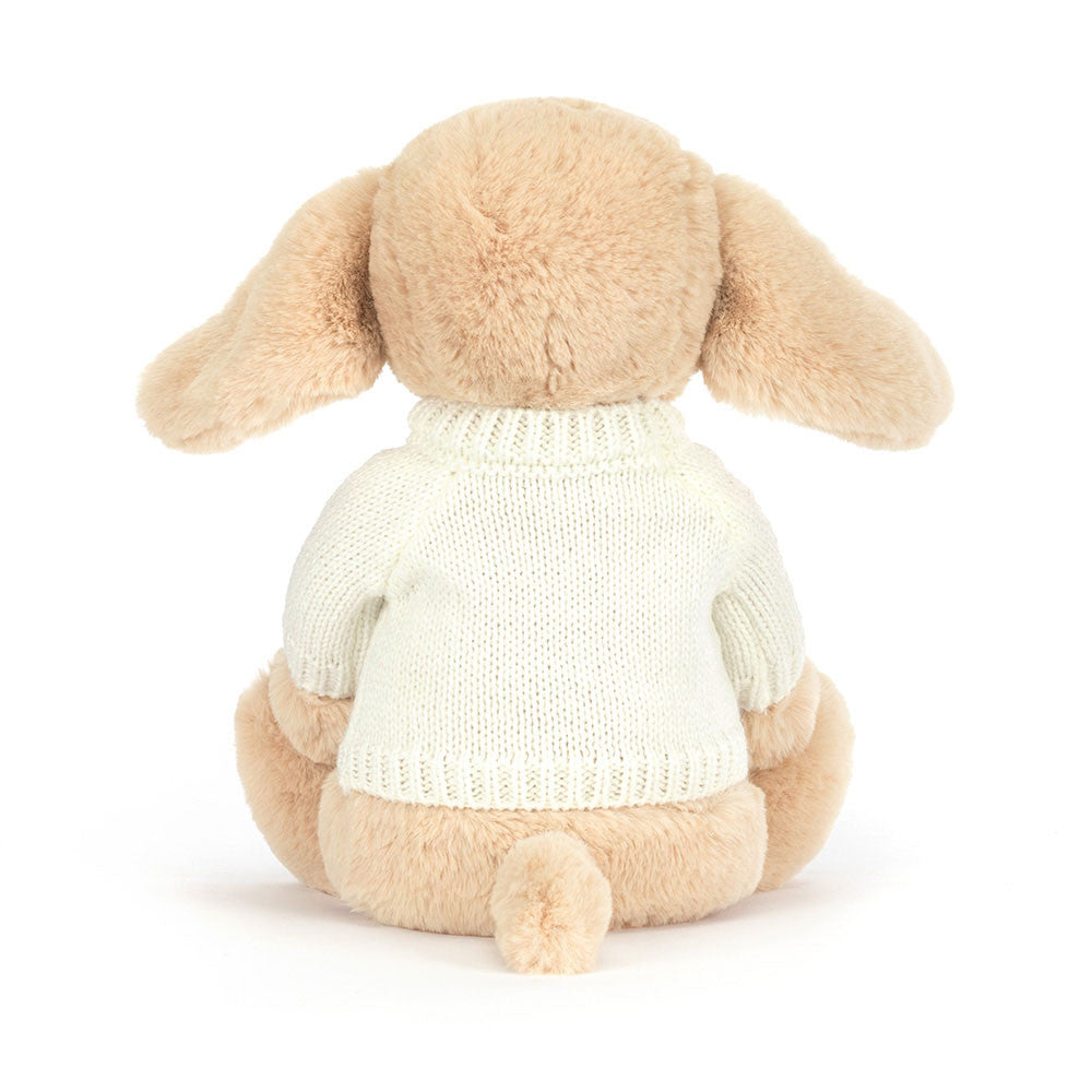 Bashful Luxe Puppy Orlando with Personalised Cream Jumper