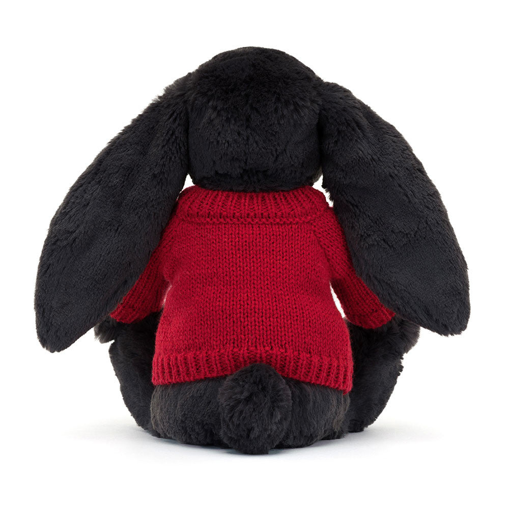 Bashful Inky Bunny with Personalised Red Jumper