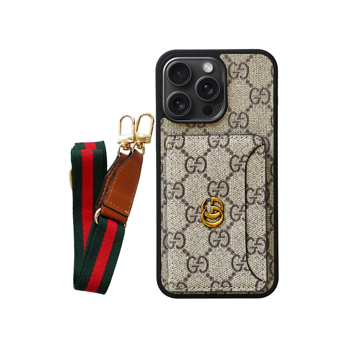Lv Monogram Phone Case with Strap For iPhone 12-18 Pro & Pro Max