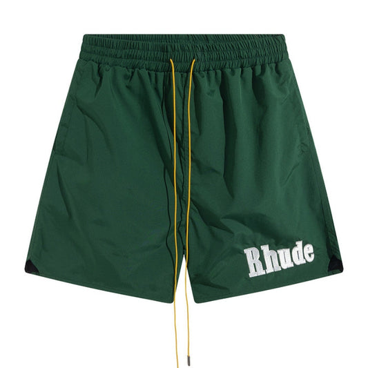 RHUDE embroidered tie elastic track shorts