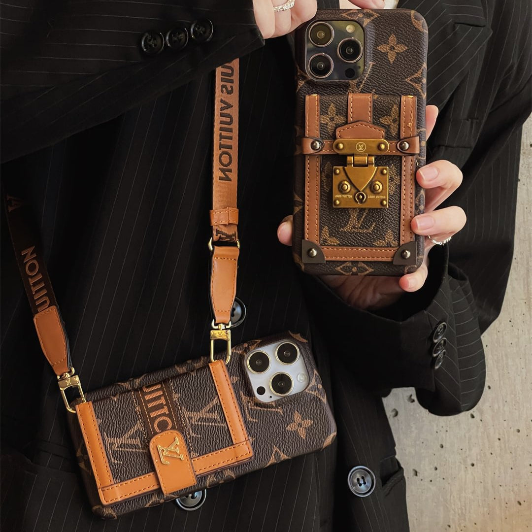 Luxury Monogram Trunk Phone Case for iPhone 12-18 Pro & Pro Max