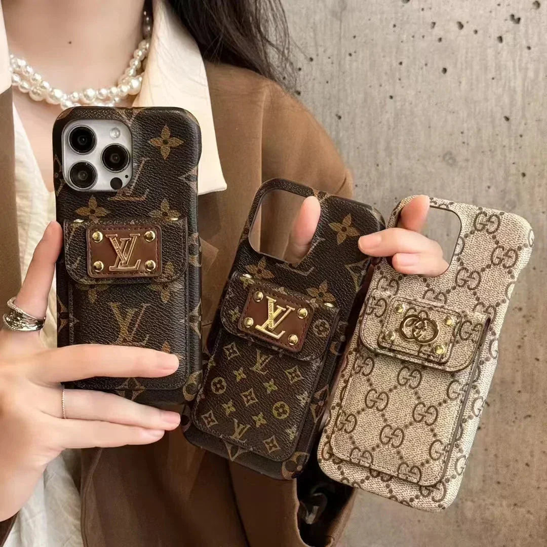 Luxury Card Holder Classic Ophidia Leather Case for iPhone 13-18 Pro & Pro Max