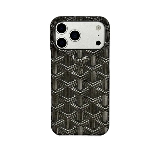 GYD Vintage Monogram Sleek Black Case for iPhone 12-18 Pro & Pro Max